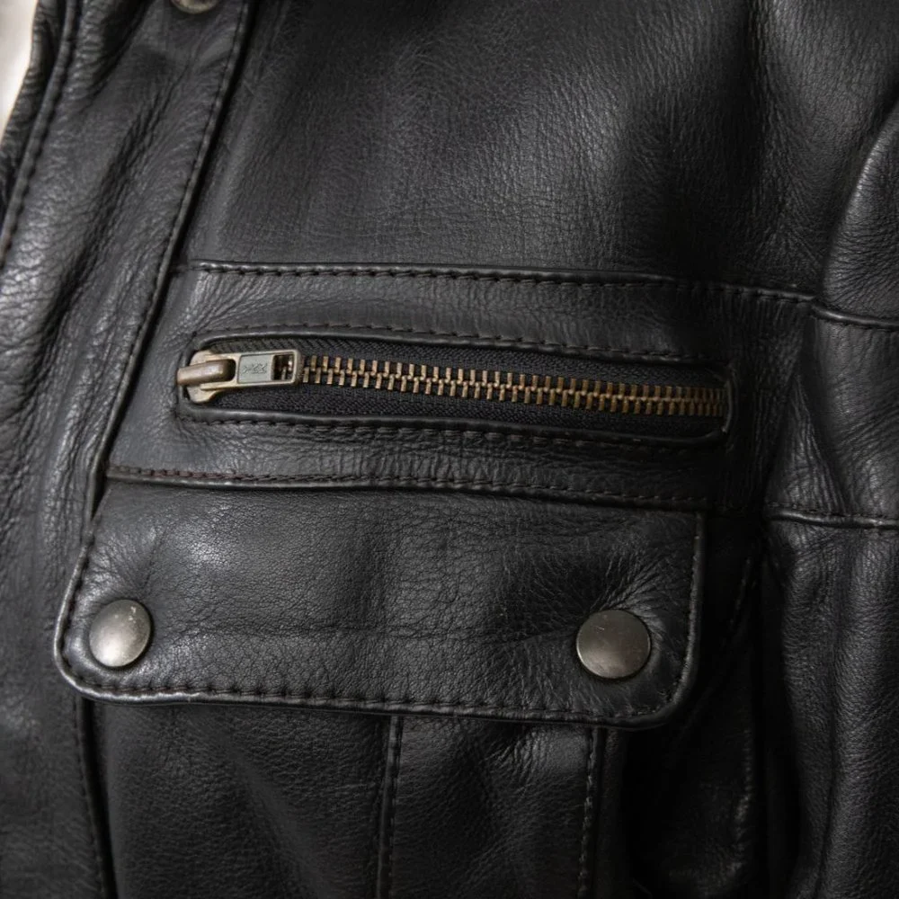 Vintage Harley Davidson Leather Biker Jacket Black - Picture 9 of 14